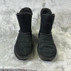 Bearpaw Boots Girls 11 Black Toggle Button Closure